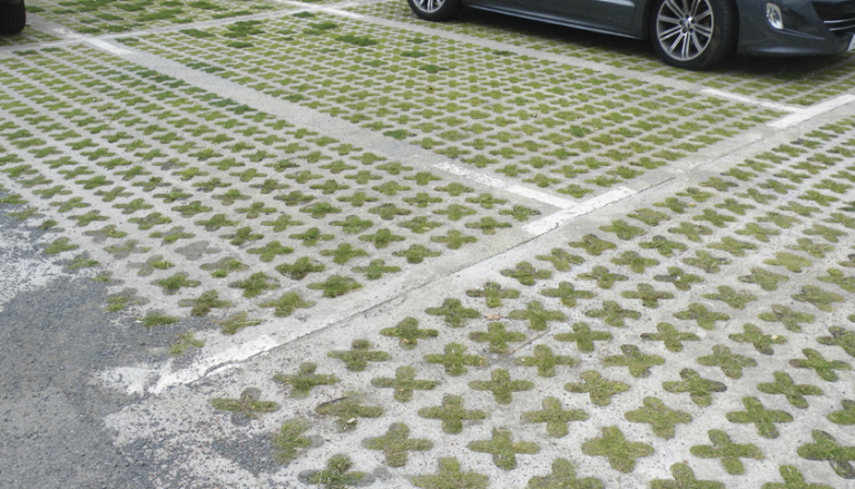 Domestic Driveways With Sustainable Grass Permeable Paving Reinforcement